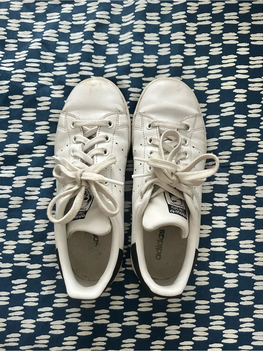 Adidas Stan Smith White Leather Sneakers Black Heel Tab Women’s Size 6